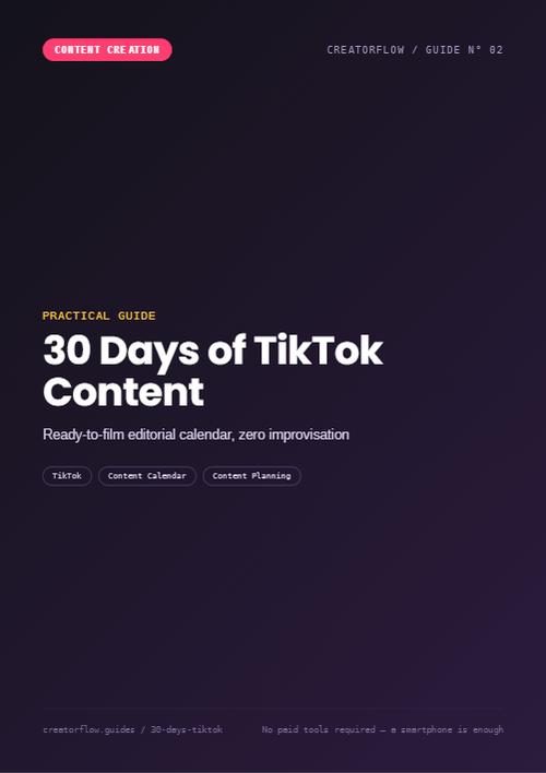 30 Days of TikTok Content — Ready-to-Film Calendar